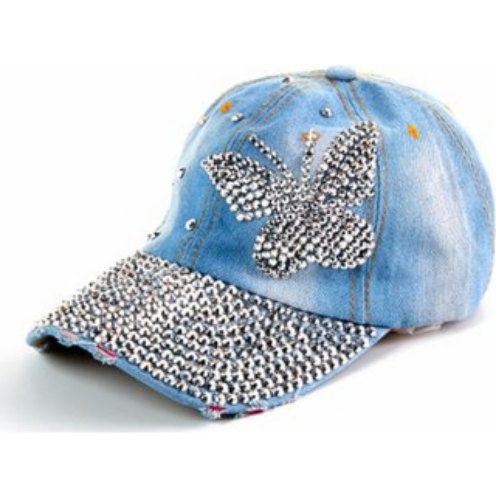 Bling jean baseball cap